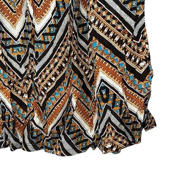 Surrale Ladies Brown & Gold Printed Maxi Skirt w/ Elastic Drawstring Waist, M! - Picture 4 of 4